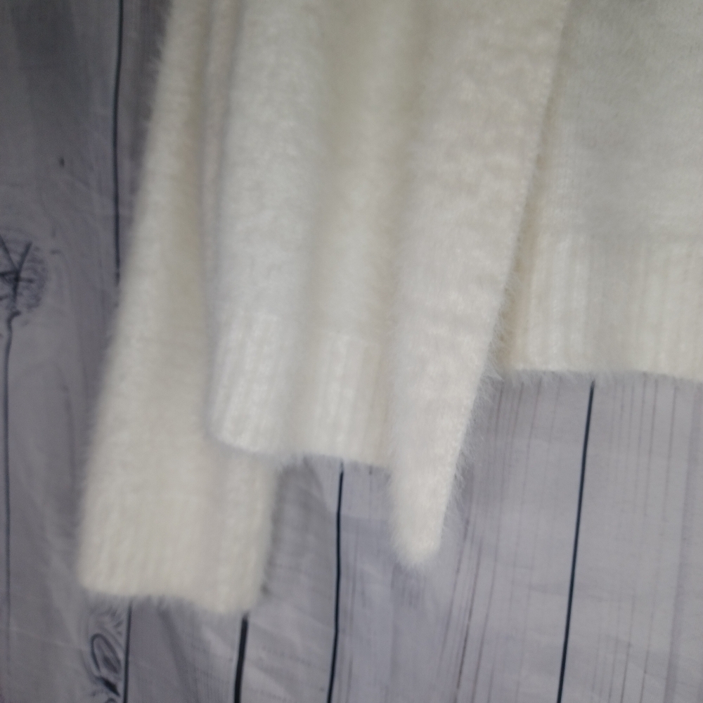 Calvin Klein Women's White Open-Front Cropped Coquette Minimalist Sweater - Picture 3 of 10
